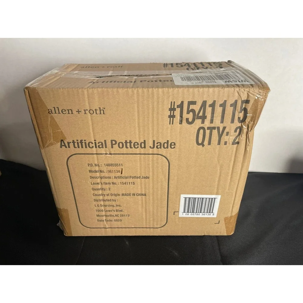 Set of 2 Allen + Roth Artificial Potted‎ Jade Plant 10 Inch Model 961134